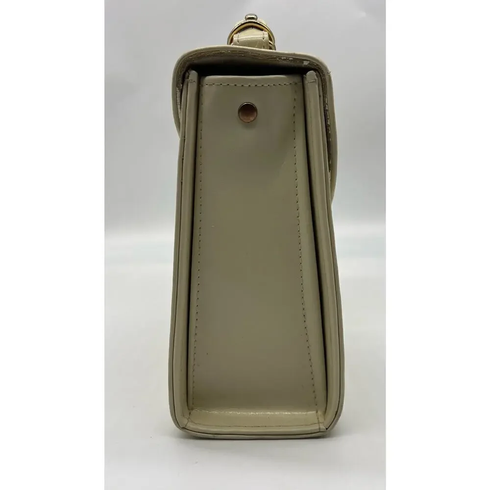 Design by Pristine brand vintage hard box cream handbag